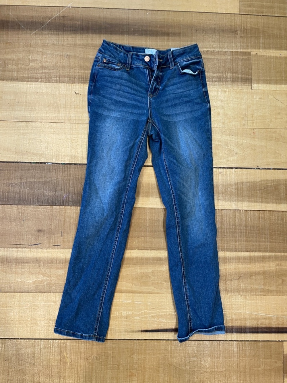 Time and Tru Straight Leg Junior girl Jeans - Dark Blue Wash